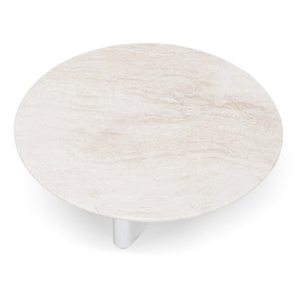 Nested Travertine Coffee Table - White
