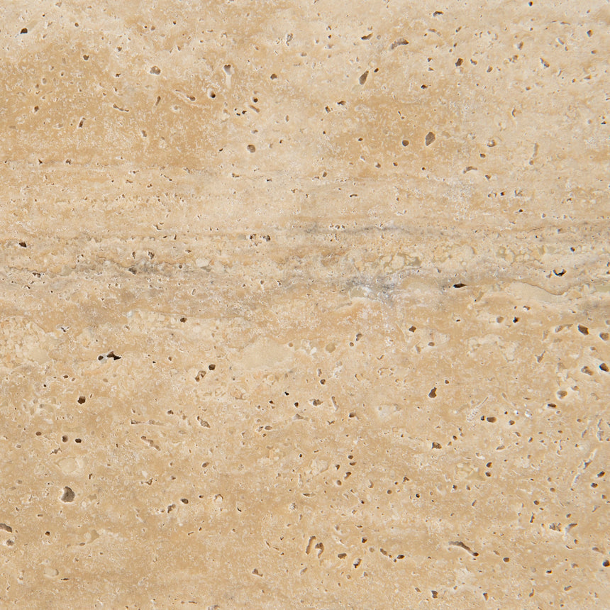 90cm Round Travertine Coffee Table - Natural