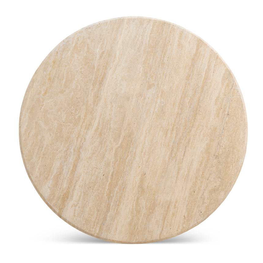 90cm Round Travertine Coffee Table - Natural