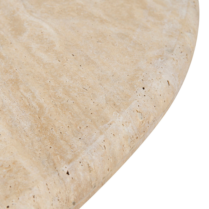 90cm Round Travertine Coffee Table - Natural