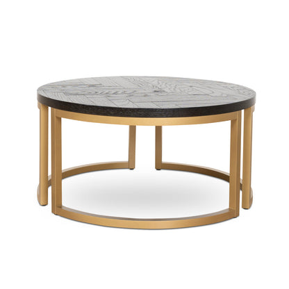 Nested Coffee Table - Peppercorn and Brass