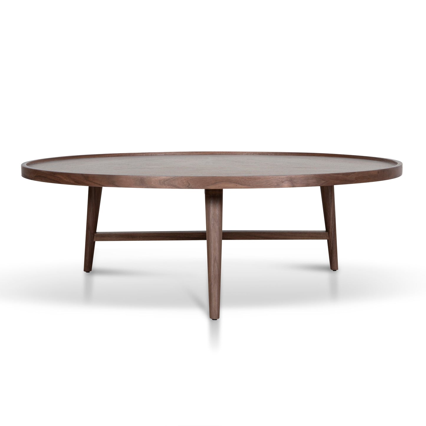 1.1m Wooden Round Coffee Table - Walnut