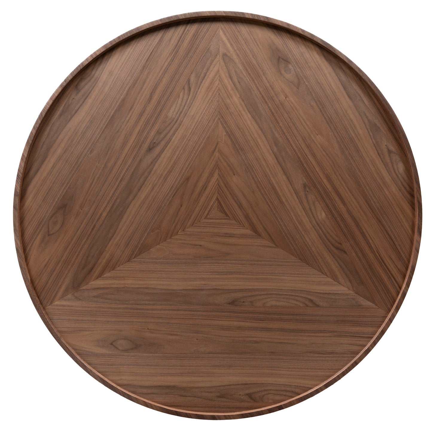 1.1m Wooden Round Coffee Table - Walnut