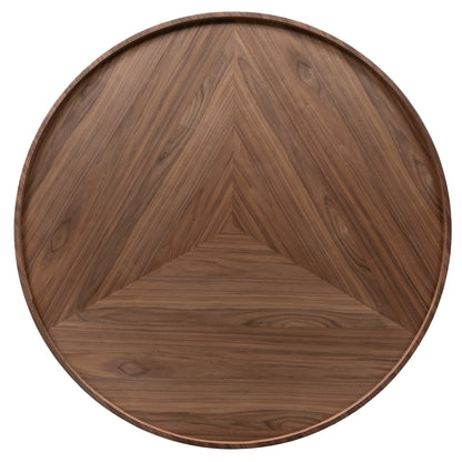 1.1m Wooden Round Coffee Table - Walnut