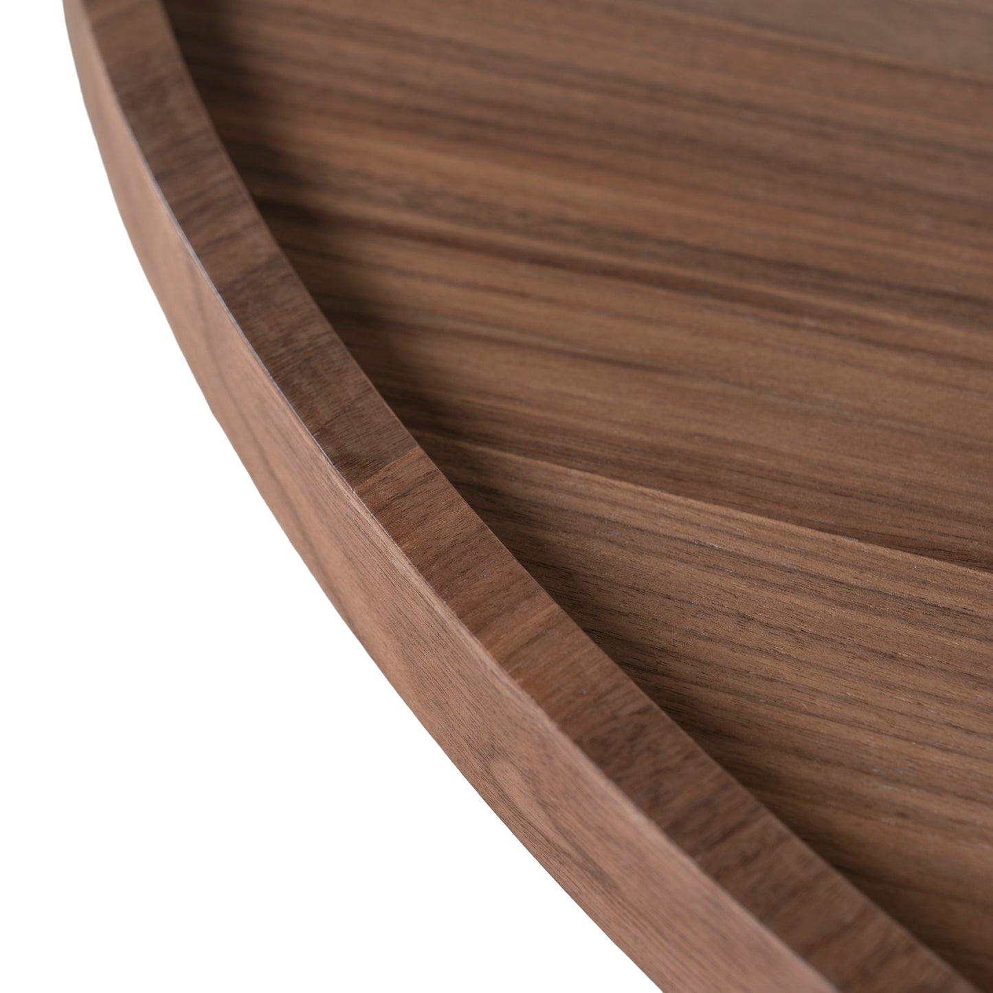 1.1m Wooden Round Coffee Table - Walnut