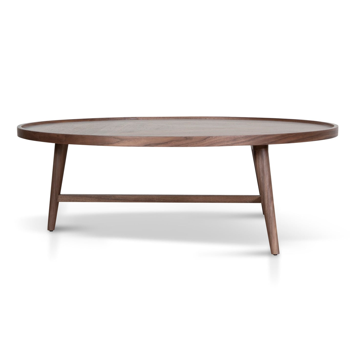 1.1m Wooden Round Coffee Table - Walnut