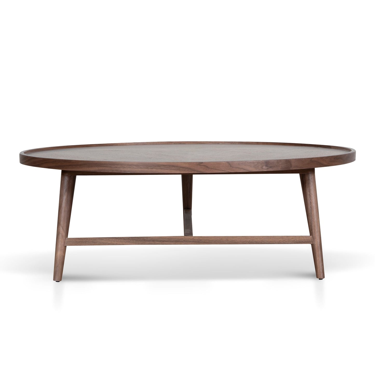 1.1m Wooden Round Coffee Table - Walnut