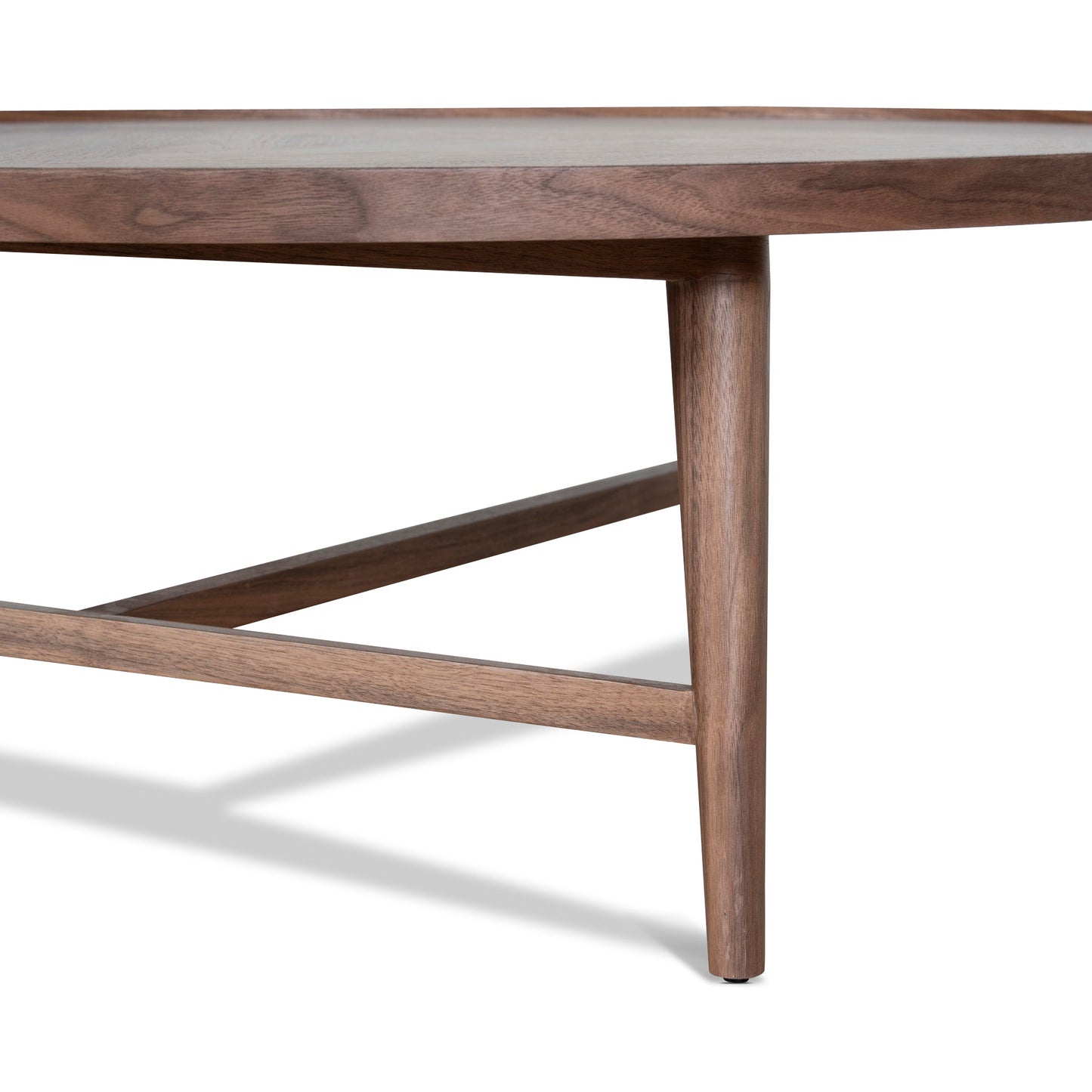 1.1m Wooden Round Coffee Table - Walnut