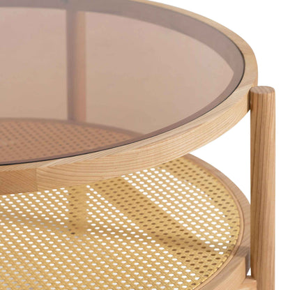 Glass Top Coffee Table - Natural - Last one