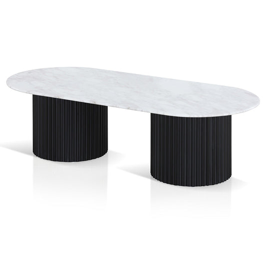 1.3m Marble Coffee Table - Black
