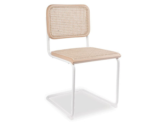 Calibre Chair - White with Natural Cane