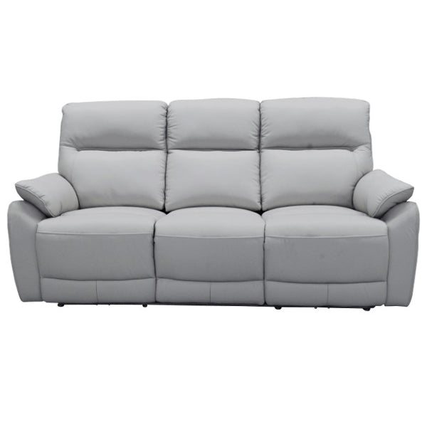 Aspect 3 Seater + 2 Electric Recliners Leather Powered Recliner Sofa - Silver Leather