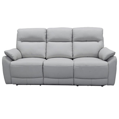 Aspect 3 Seater + 2 Electric Recliners Leather Powered Recliner Sofa - Silver Leather