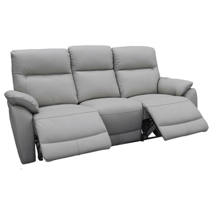 Aspect 3 Seater + 2 Electric Recliners Leather Powered Recliner Sofa - Silver Leather