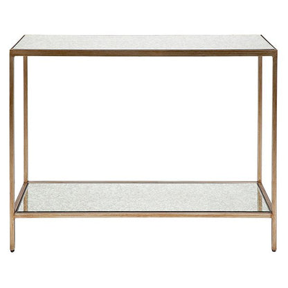 Cocktail Mirrored Console Table - Small Antique Gold