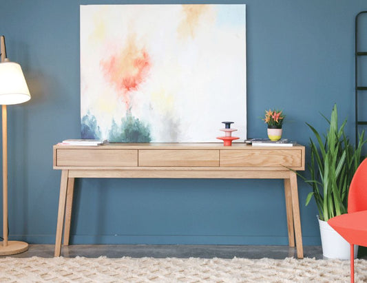 Copenhagen Console Table - 3 Draws - Oak - Extra Long