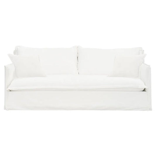 Cove 3 Seater Slip Cover Sofa - White Linen