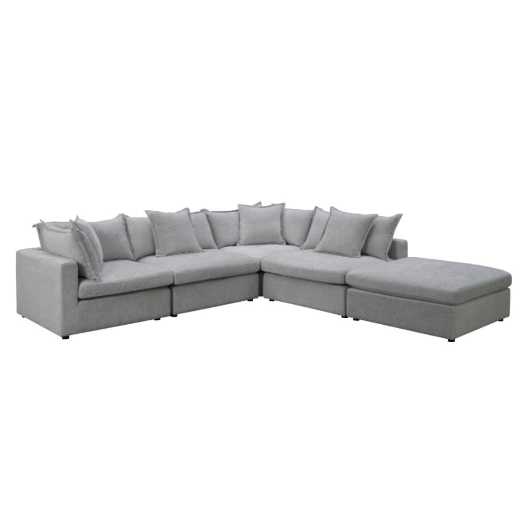 Lovisa Modular Corner Fabric Sofa Lounge with Ottoman