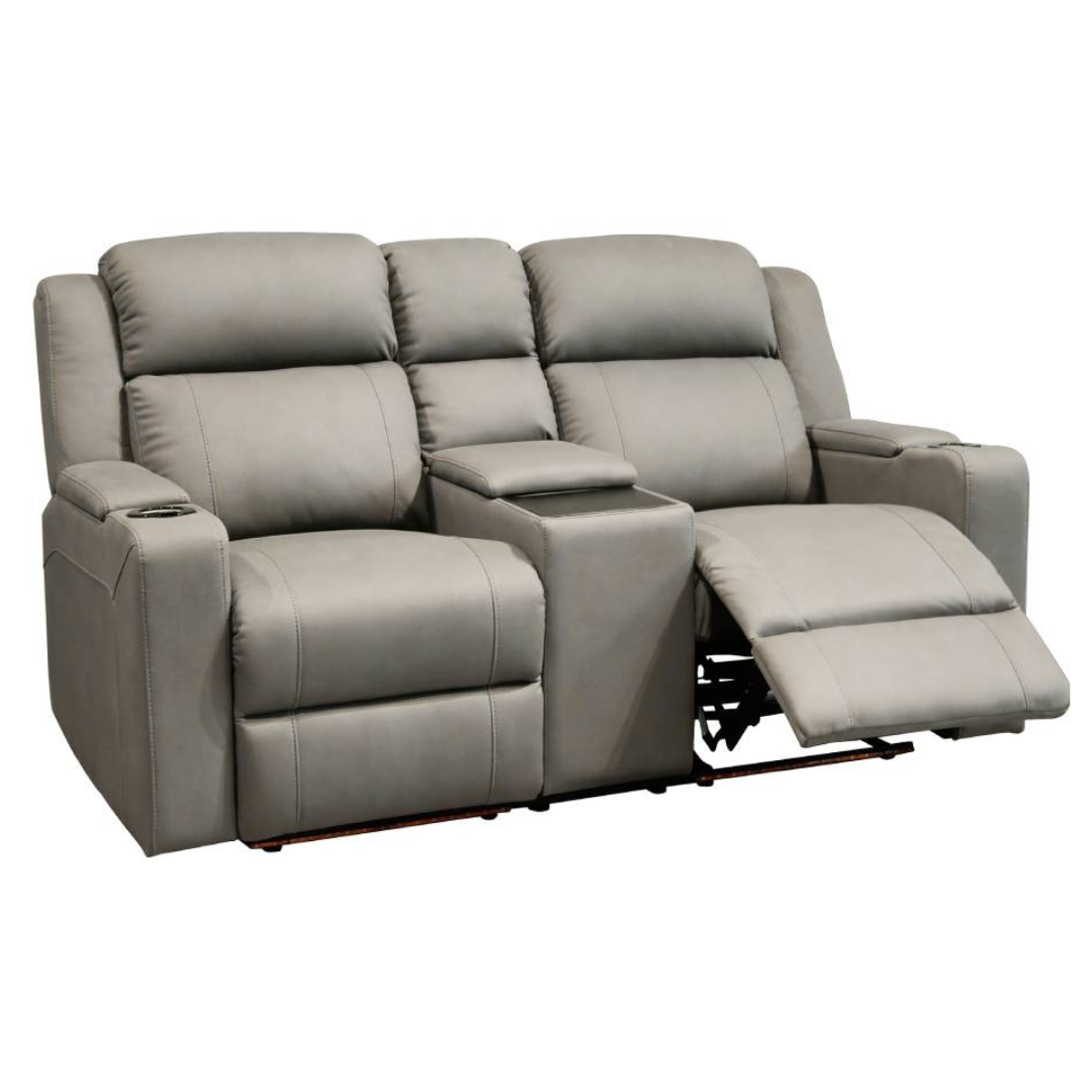 Melendez Fabric 2-Seater Lounge with Console