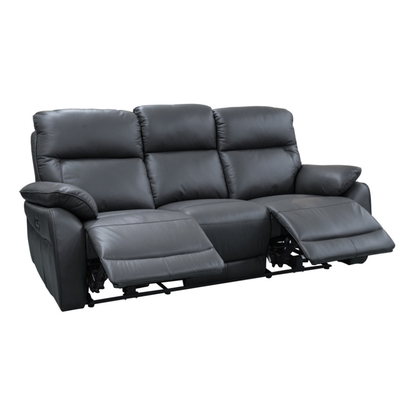 Aspect 3 Seater Leather Electric Recliner Sofa - Graphite