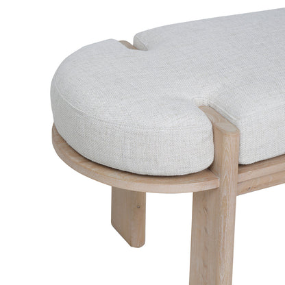 1.6m Light Natural Elm Bench - Natural Linen