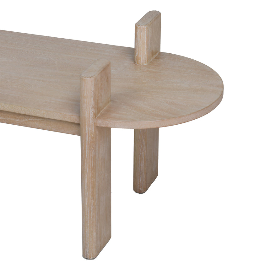 1.6m Light Natural Elm Bench - Natural Linen