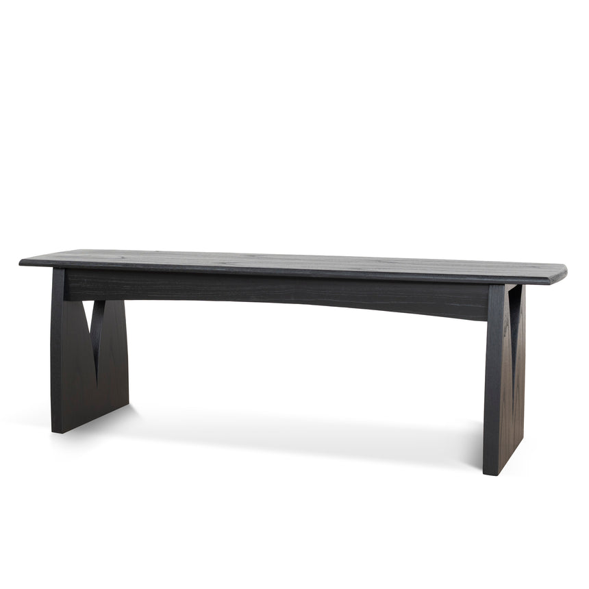 1.4m Elm Dining Bench - Full Black