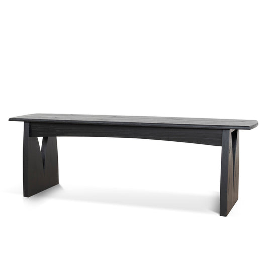 1.4m Elm Dining Bench - Full Black