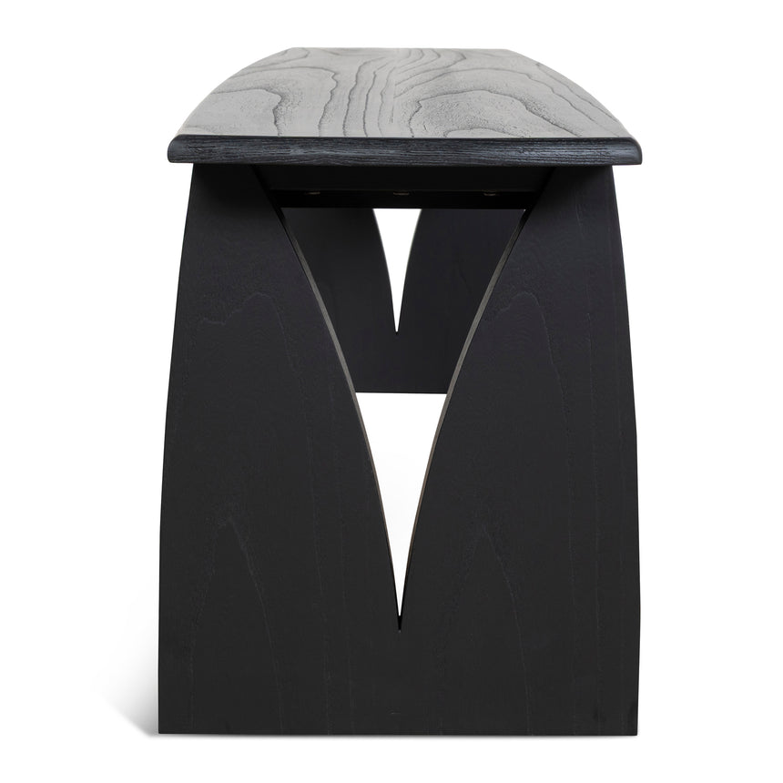 1.4m Elm Dining Bench - Full Black