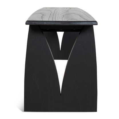 1.4m Elm Dining Bench - Full Black