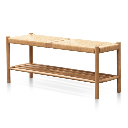 Erika 110cm Oak Bench - Natural Seat