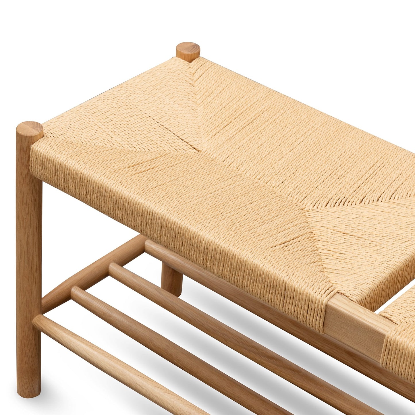 Erika 110cm Oak Bench - Natural Seat