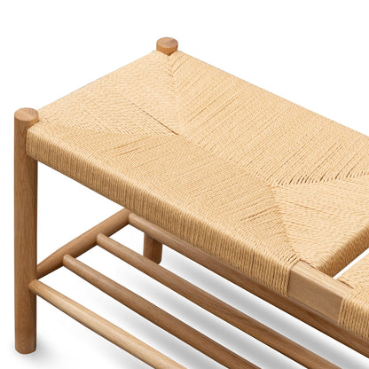 Erika 110cm Oak Bench - Natural Seat