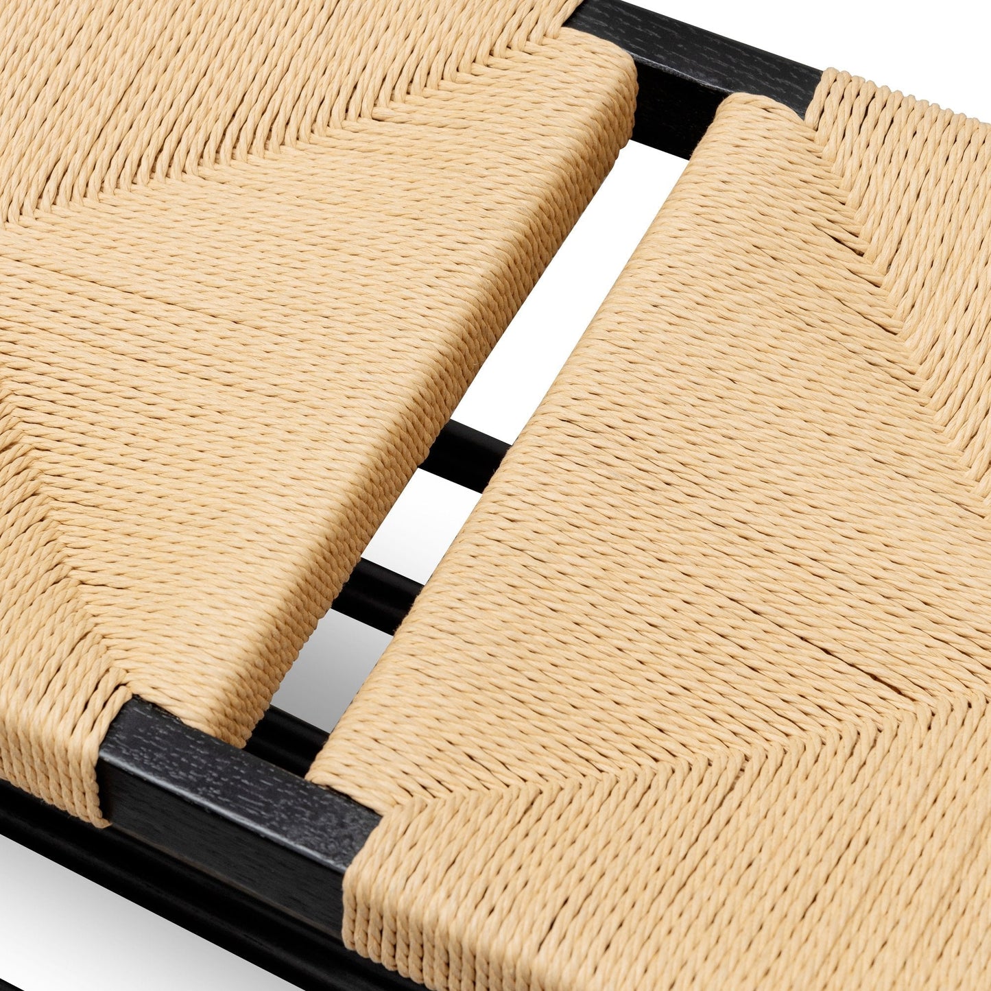 Erika 110cm Black Oak Bench - Natural Seat