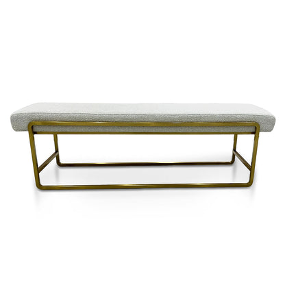 Megan 1.52m Bench - Pearl Grey Boucle