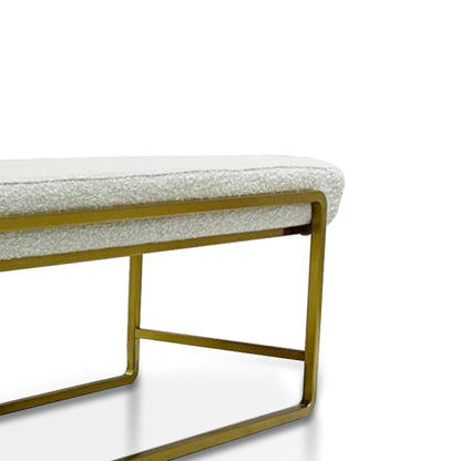 Megan 1.52m Bench - Pearl Grey Boucle