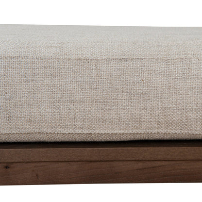 1.6m Walnut Elm Bench - Natural Linen
