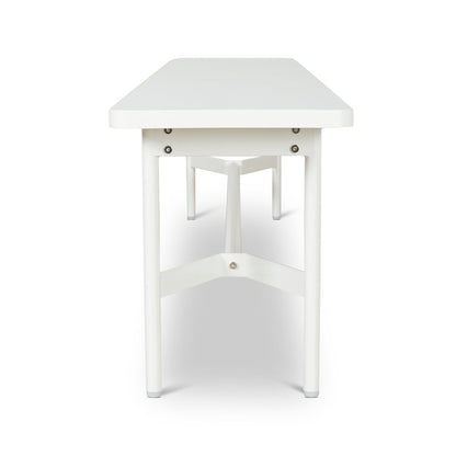 1.8m Wooden Bench - Full White