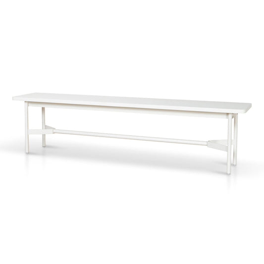 1.8m Wooden Bench - Full White