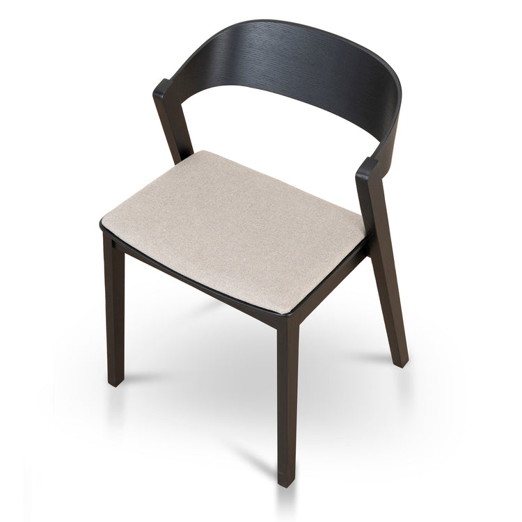 Davis Dining Chair – Black Timber, Grey Seat (Set of 2) – view 6