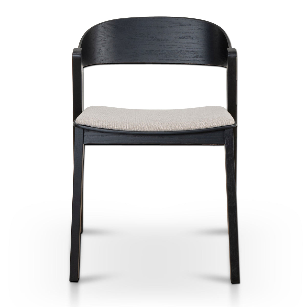 Davis Dining Chair – Black Timber, Grey Seat (Set of 2) – view 3