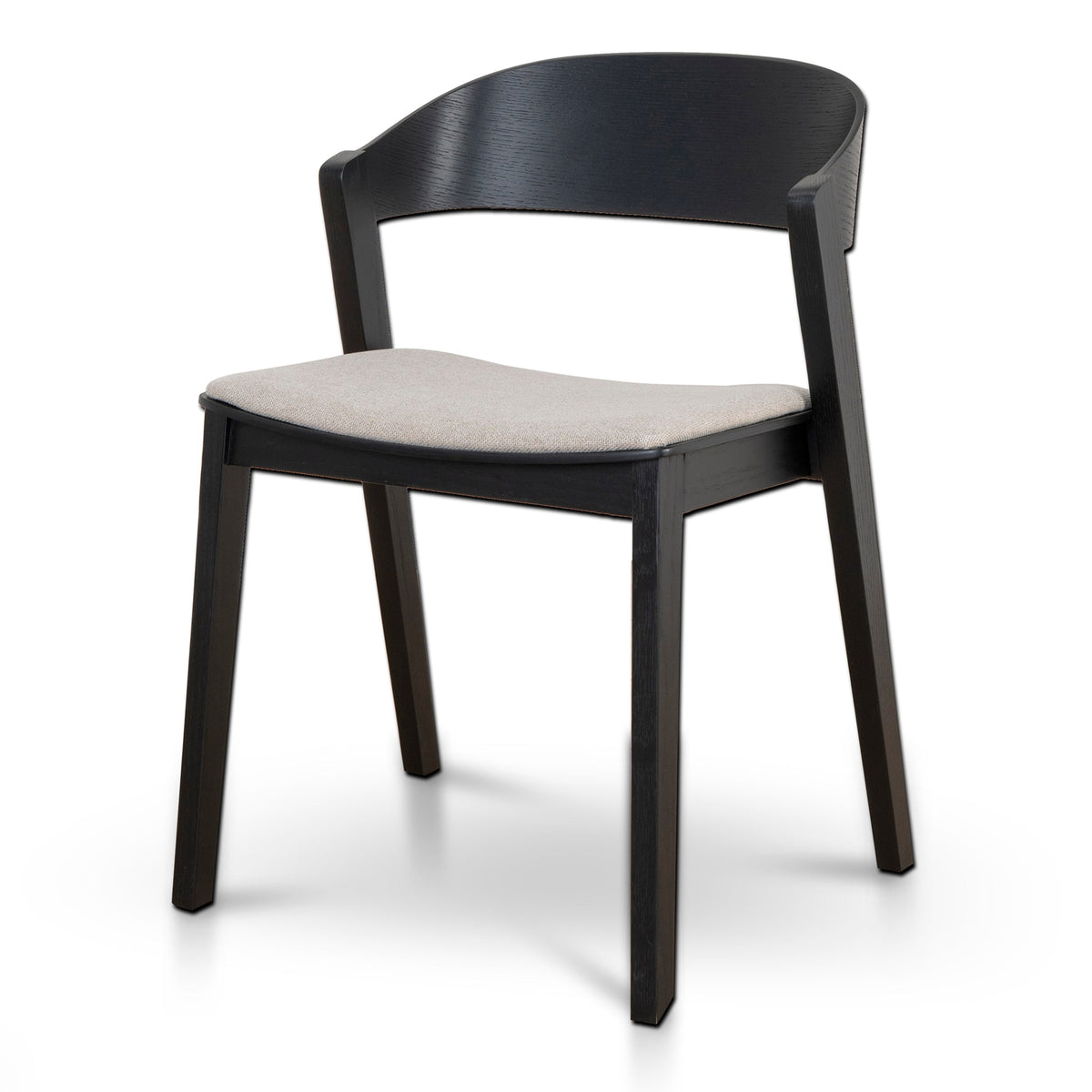 Davis Dining Chair – Black Timber, Grey Seat (Set of 2) – view 2