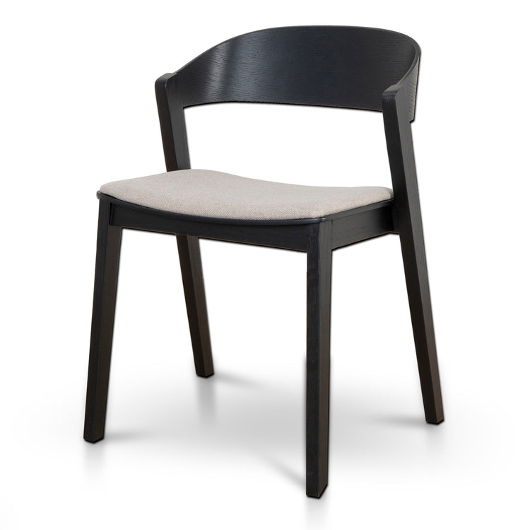 Davis Dining Chair – Black Timber, Grey Seat (Set of 2) – view 2