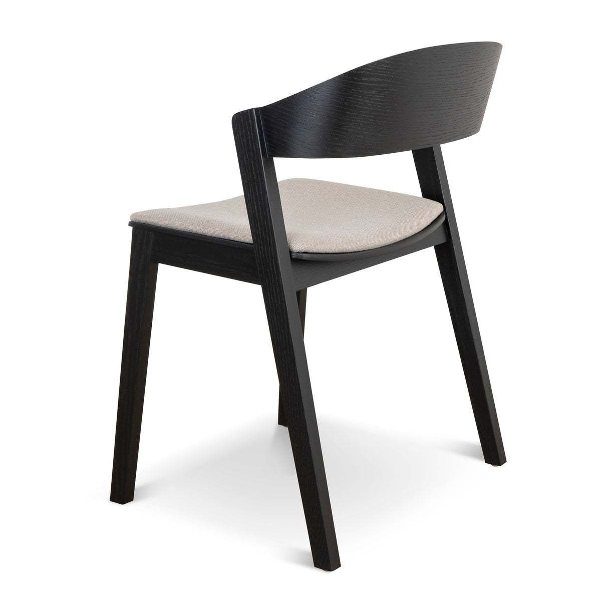 Davis Dining Chair – Black Timber, Grey Seat (Set of 2) – view 5