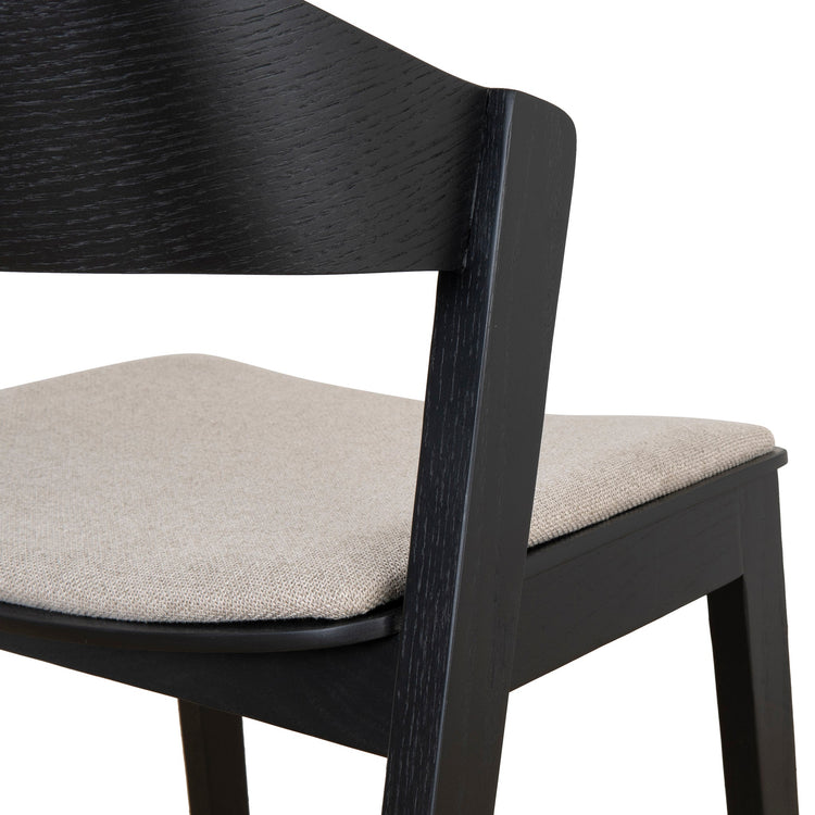 Davis Dining Chair – Black Timber, Grey Seat (Set of 2) – view 8