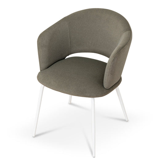 White Dining Chair - Dark Moss Green (Set of 2)