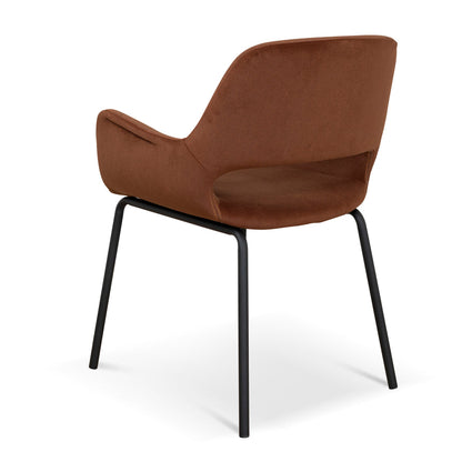 Black Dining Chair - Red Bronze Seat (Set of 2)