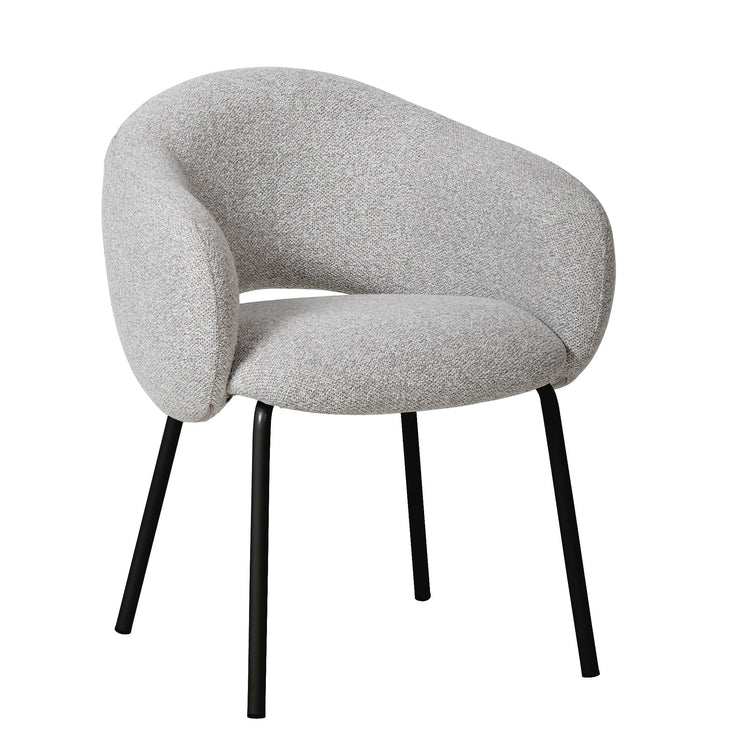 Sora Dining Chair – Black Frame, Clay Grey (Set of 2)