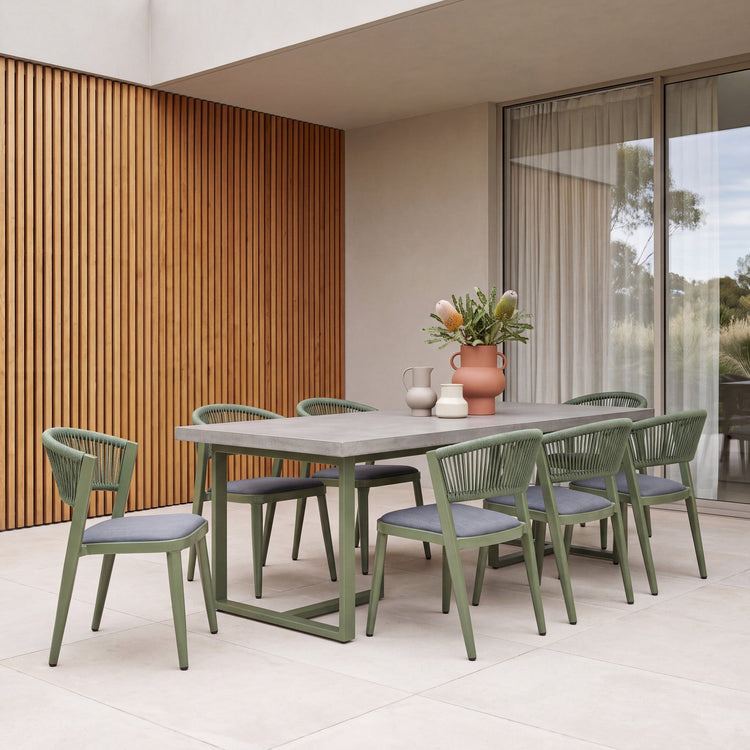 Marzella Outdoor Dining Chair – Army Green (Set of 2) – view 2