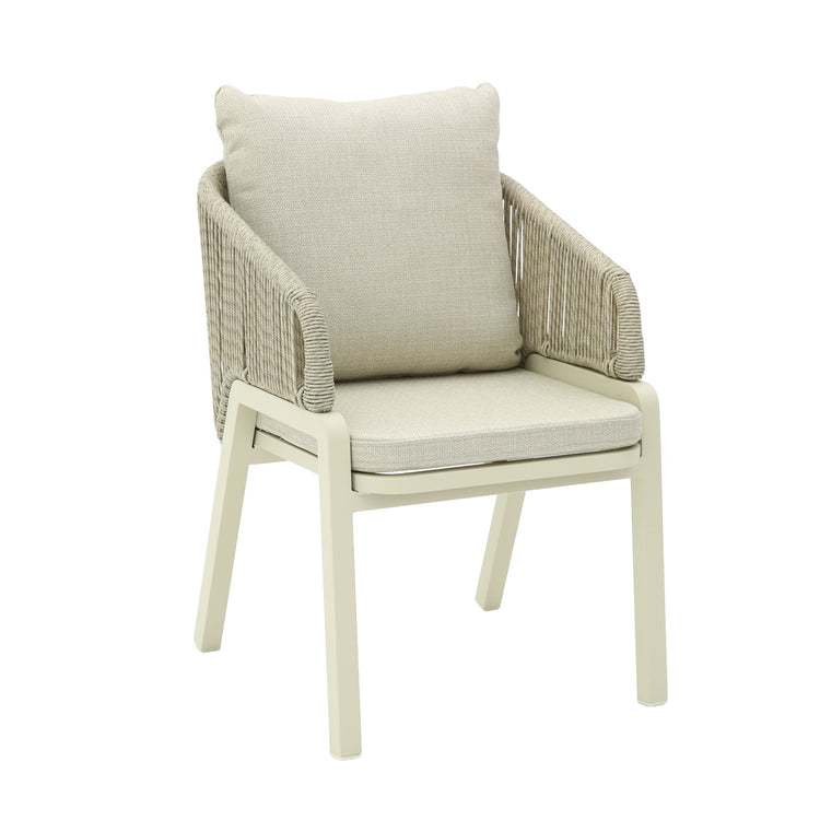 Tivaro Rattan Outdoor Dining Chair – Grey Cushion (Set of 2) – view 2